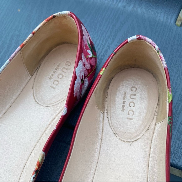 Authentic Gucci Bloom flat in red floral- size 6 / Ballerine Gucci Authentique - Picture 8 of 11